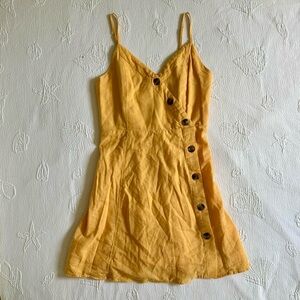 American Eagle Outfitters Yellow Button Sundress